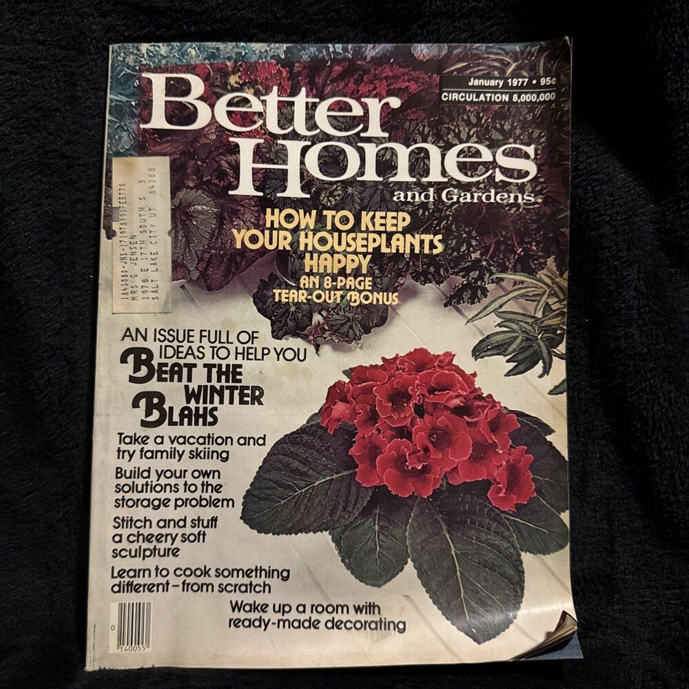 Vintage January 1977 Better Homes and Gardens Magazine Happy Houseplants Winter